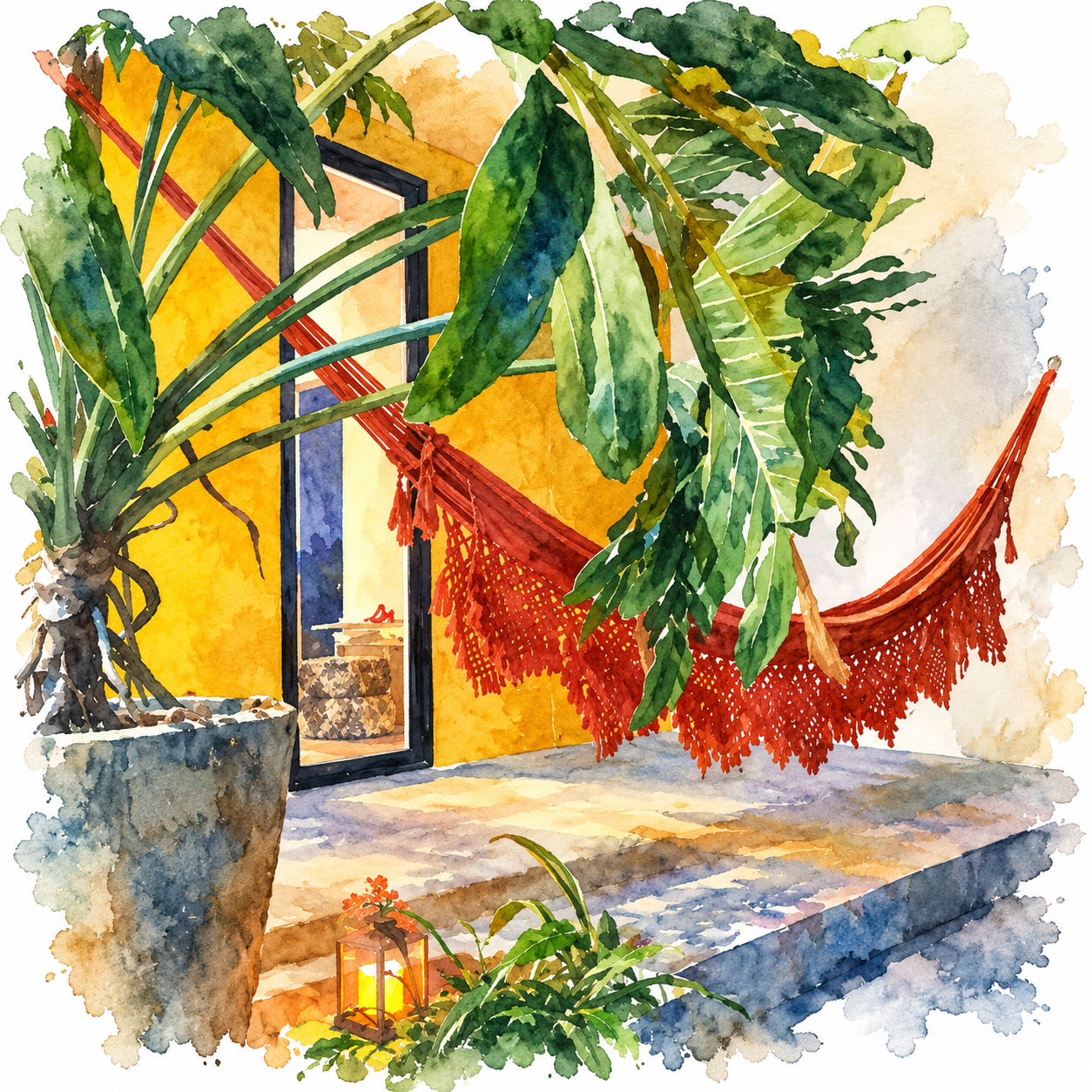 Ilustração em aquarela de VIVA! Casa 1 — Casa Nova entre Maragogi e Carneiros